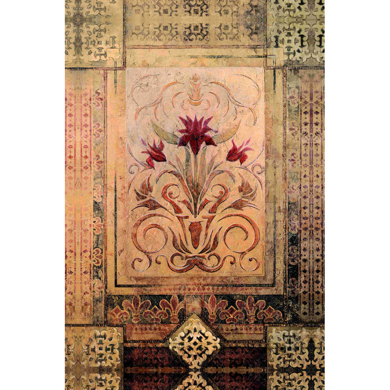 Crimson Blossom - peinture sur toile tendue, H 18 po x l 12 po