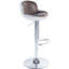 Tabouret brun en cuir rétro avec fonction réglable - Patchwork en aluminium et conception ergonomique en métal pour une assise confortable
