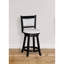 Tabourets de bar pivotants à hauteur de comptoir 2 pièces, siège et repose-pieds rembourrés, noir / gris, chaises en bois de style moderne pour la cuisine