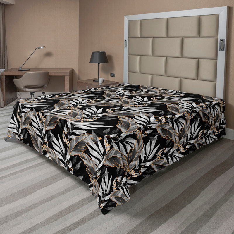 Drap plat Ambesonne Botanical, Drap plat pour très grand lit californien