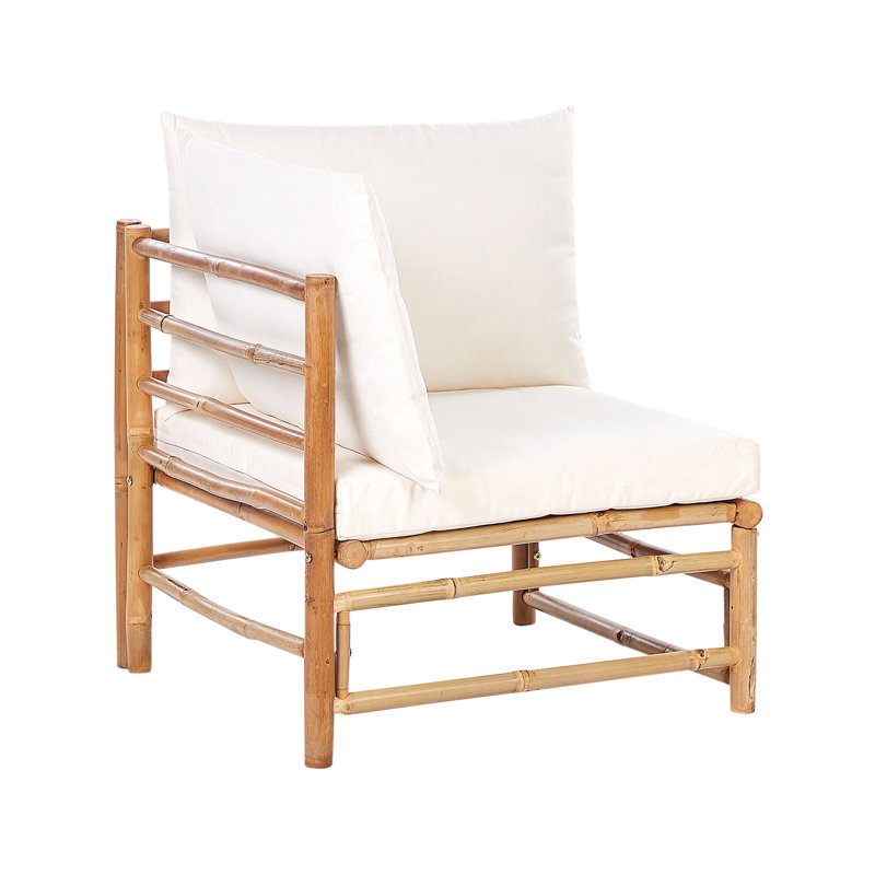CERRETO Wood Outdoor Lounge Chair, Off White