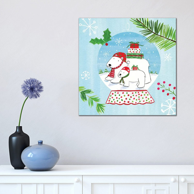 Snow Globe Animals II by Farida Zaman - Wrapped Canvas Painting, 45.72 cm H x 45.72 cm W x 1.91 cm D