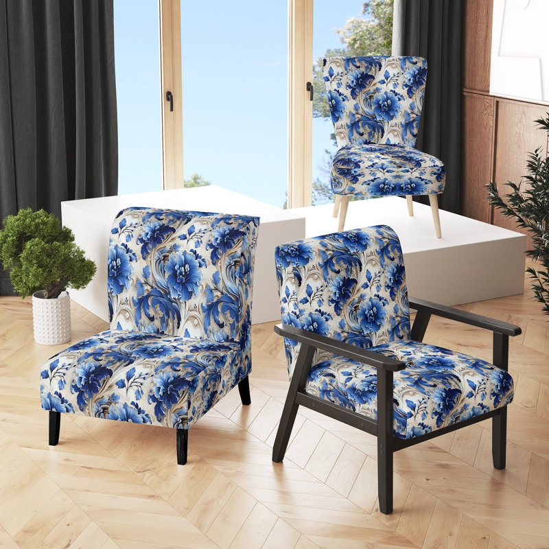 Chaise d'appoint rembourrée Cottage A, Motif fusion néo-victorienne XII