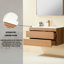 Meuble-lavabo simple 36 po, mural et flottant, lavabo en céramique, entièrement assemblé, noyer naturel, contreplaqué pour plus de fiabilité Meuble-lavabo flottant 36 po avec rangement, rangement bien rangé