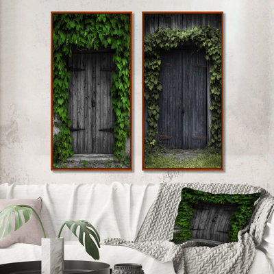 Ensemble de 2 pièces de porte de grange verte et verte Serenity Barn