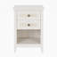 Table de chevet 17,7 po en rotin blanc - table de chevet Boho avec 2 tiroirs et tablette de rangement - grain de bois blanc grisâtre