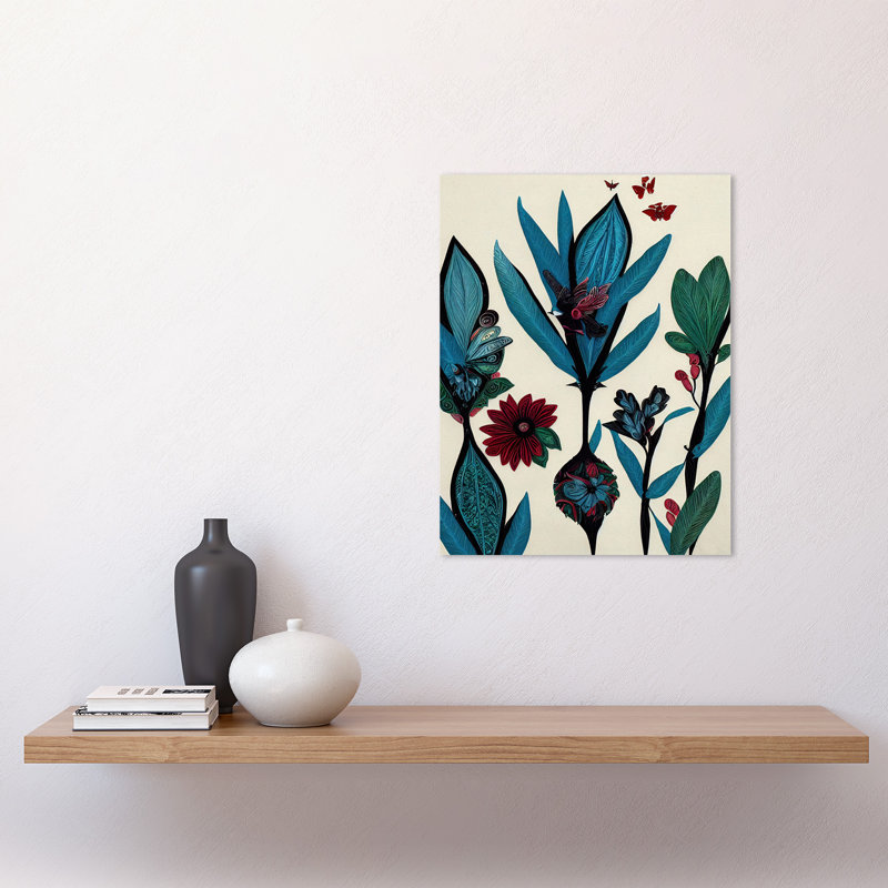 Abstract Paper Quilling Blooms Flowers Butterflies - Print, Unframed, 40.5cm H x 30.5cm W x 0.2cm D