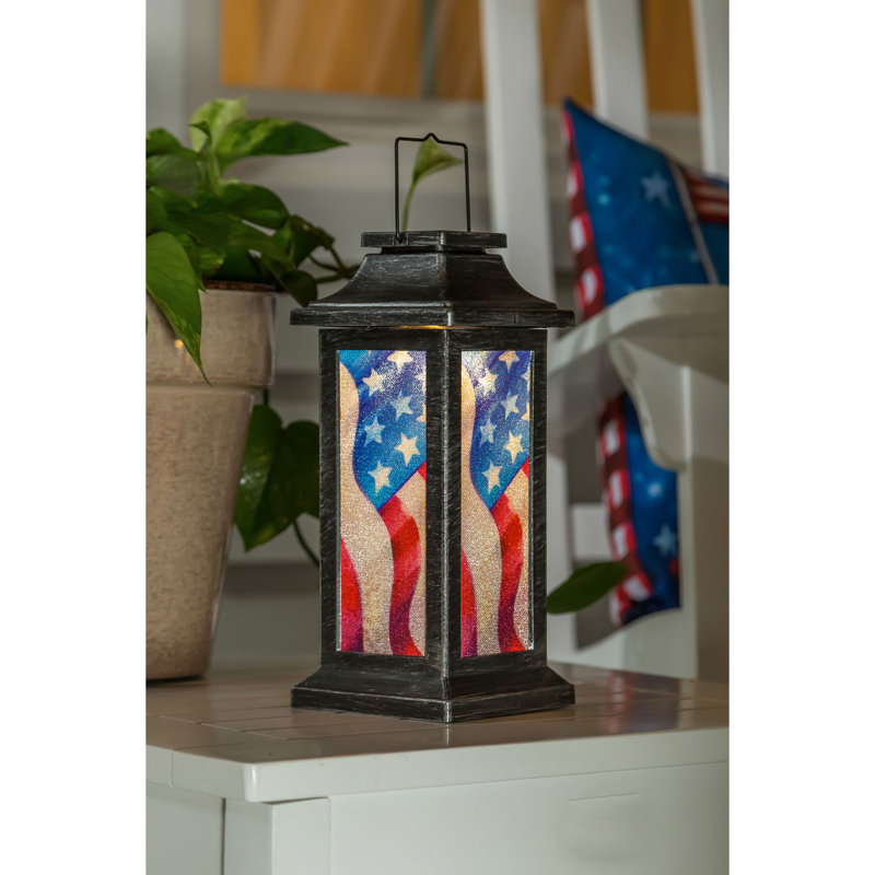 10.04'' Solar Powered Integrated LED Cylinder Lantern