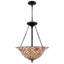 Lampe suspendue vitrail Tiffany en bronze rétro