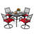 5-piece Outdoor Dining Set With Umbrella Hole And 4 Swivel Chairs-573353512-573353513
