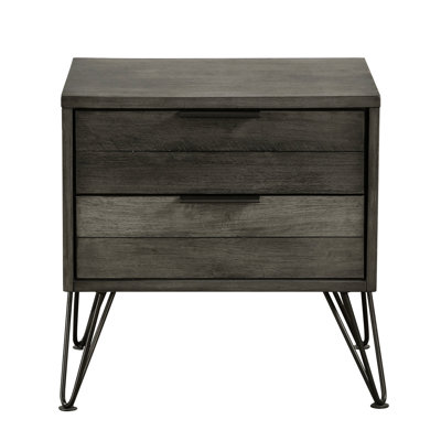 Table de chevet de chambre à coucher - Meuble trois tons