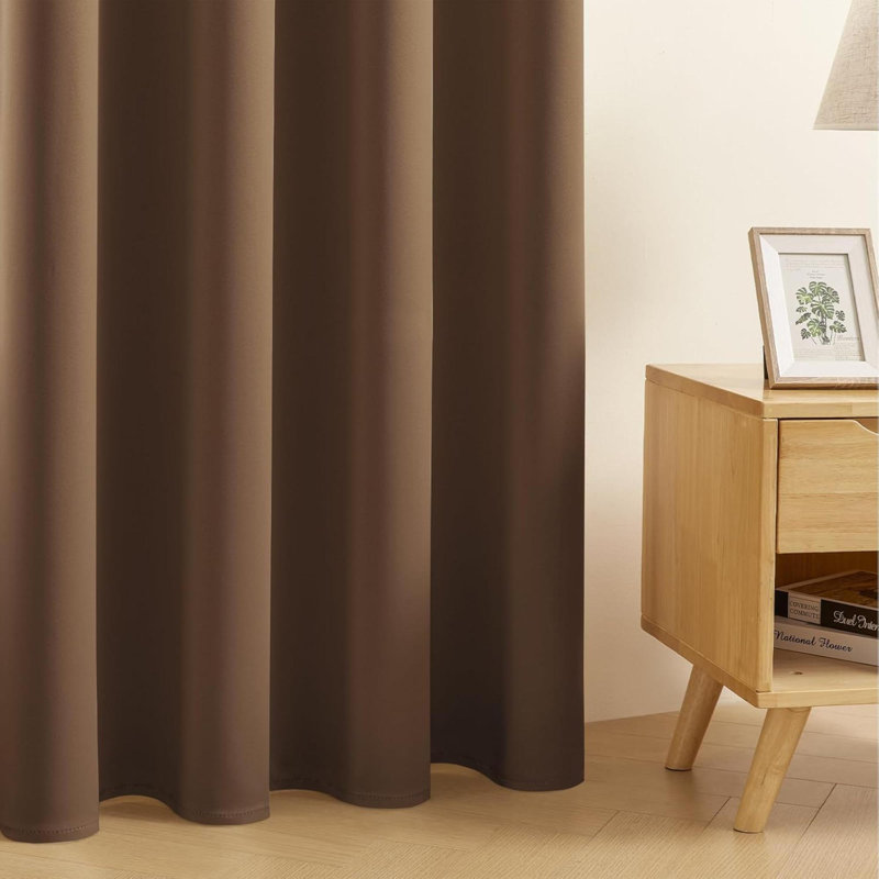 Rideaux 2 panneaux de rideau obscurcissant avec passe-tringle pour chambre à coucher, Brun