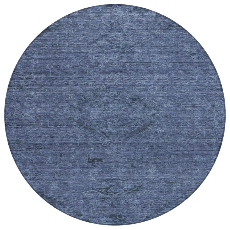Lavable à la machine intérieur / extérieur Segin ACN1111 bleu marine, Rond 8 pi