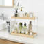 Organisateur de comptoir de salle de bain à 2 niveaux avec panier de rangement, tablette de meuble-lavabo en bois pour les soins de la peau et le maquillage, organisateur de comptoir peu encombrant-1690137294