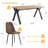 63" Wood Rectangle Dining Table Set, Farmhouse Kitchen Table Set For People-112015468-112547307