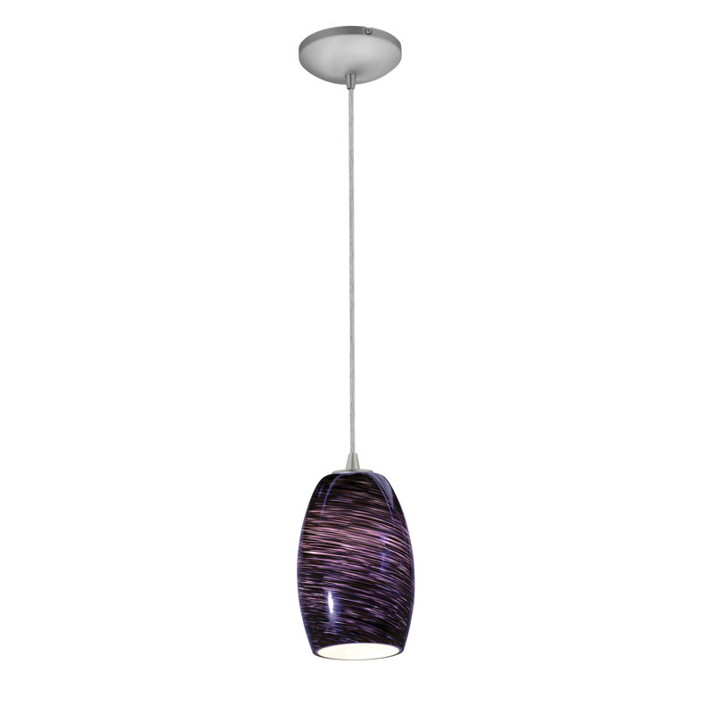 Crisman 1 - Light Single Pendant, Brushed Steel, Cord, Incandescent
