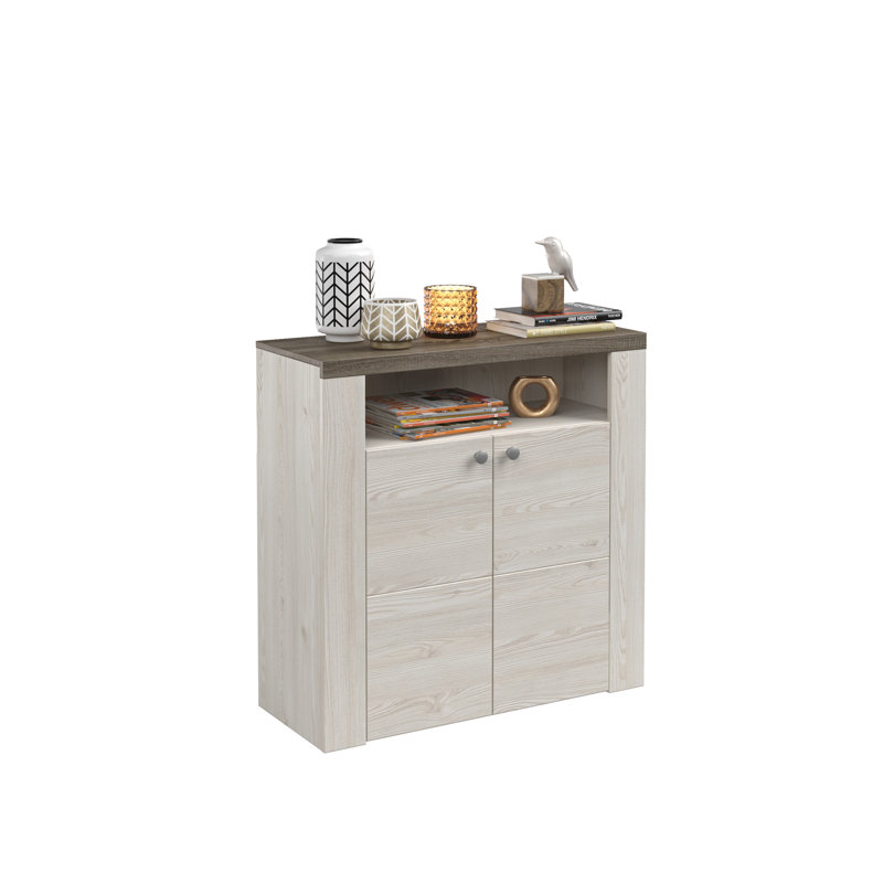 Joppatowne 12 Pair Shoe Storage Cabinet, Grey/White
