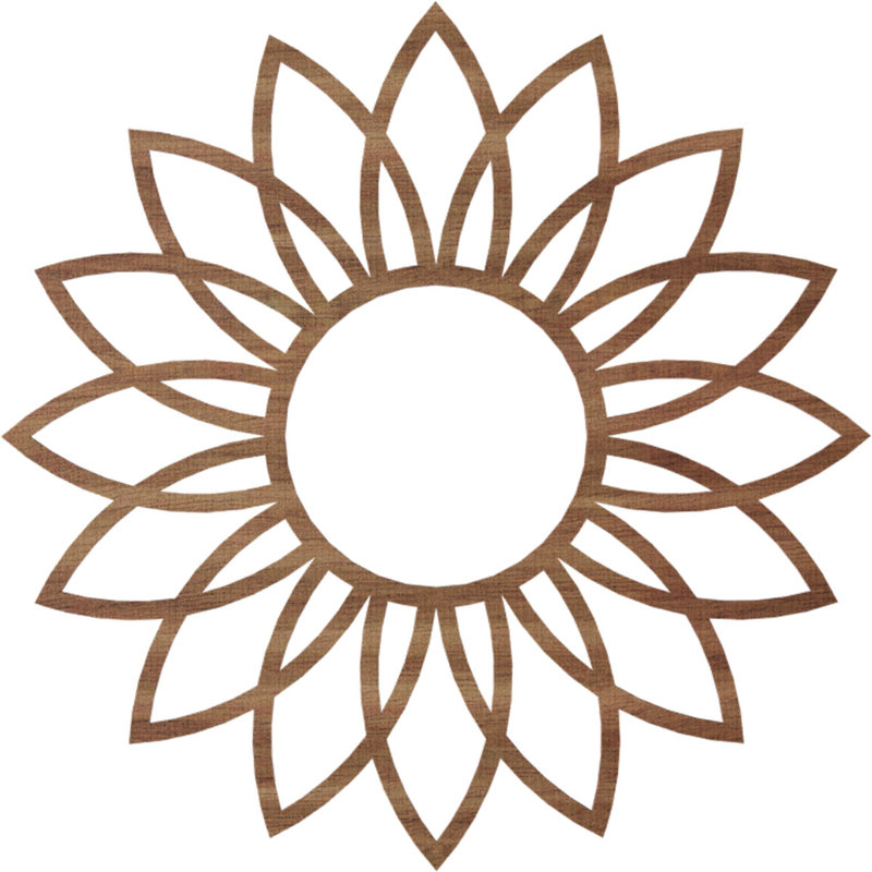 Médaillon de plafond en bois Daisy, H 34 po x l 34 po x P 0,38 po, Noyer
