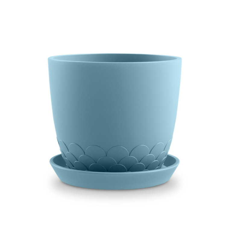Emaly Pot Planter, 10 cm H x 11.4 cm W x 11.4 cm D, Light Blue
