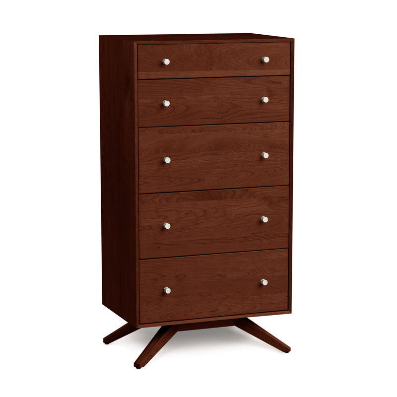 Astrid 5 Drawer Chest, Cognac Cherry