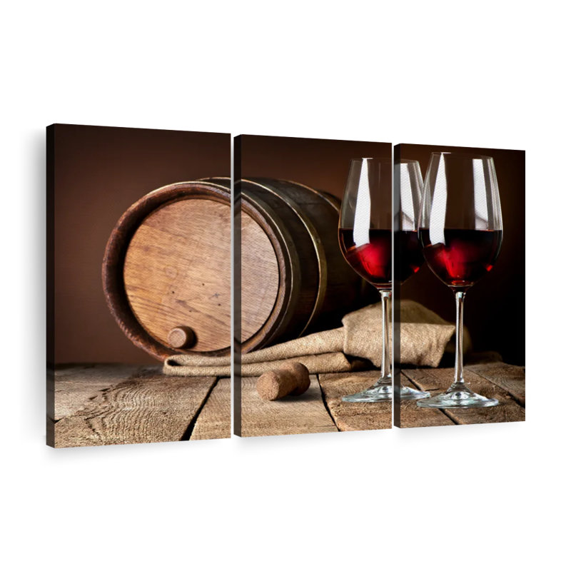 3 verres à vin rétro, H 36 po x l 57 po x P 1,25 po
