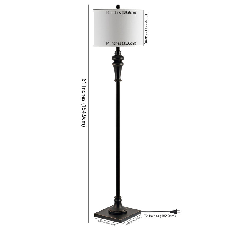 Lampe sur pied 61 po Wein, Noir, noir, noir, noir