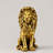 Gold Finish Seated Lion Garden Statue