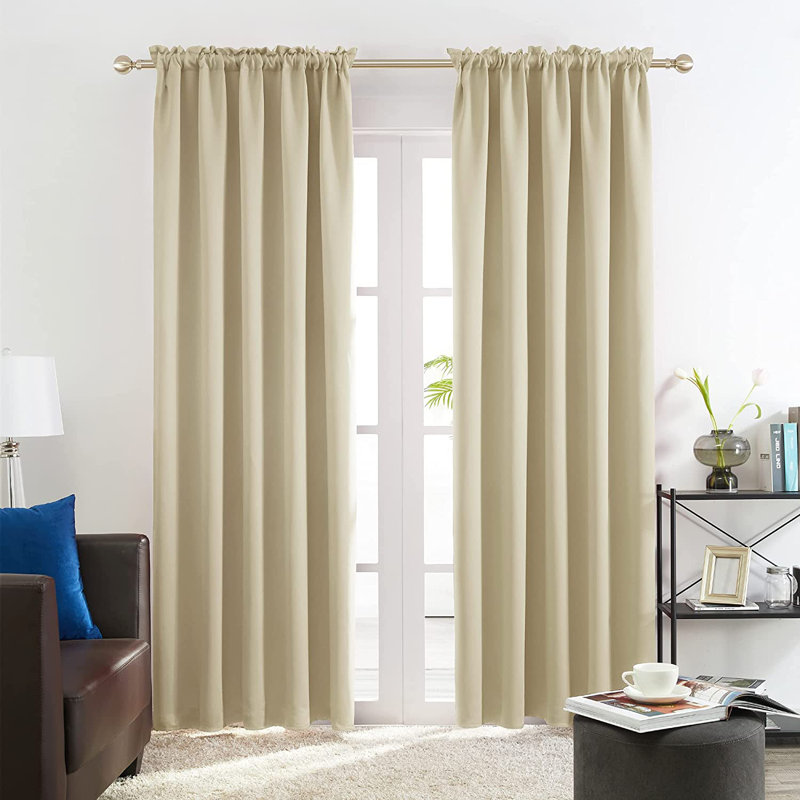 Northmoore Room Darkening Curtain Pair, Beige, 42" W x 84" L