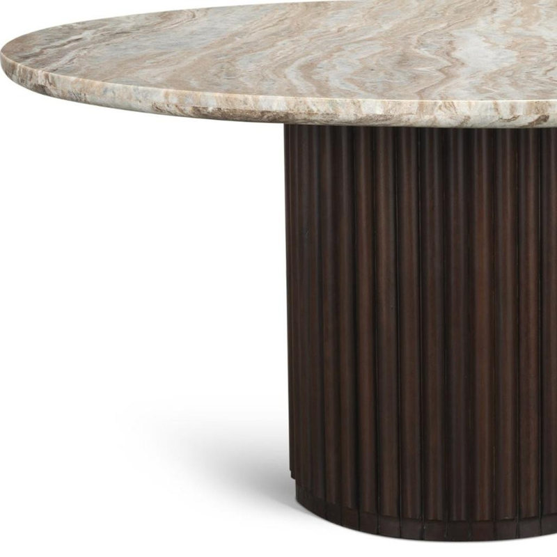 Table de salle à manger 60 po, 30.25"H x 60"L x 60"W, Grey/Brown