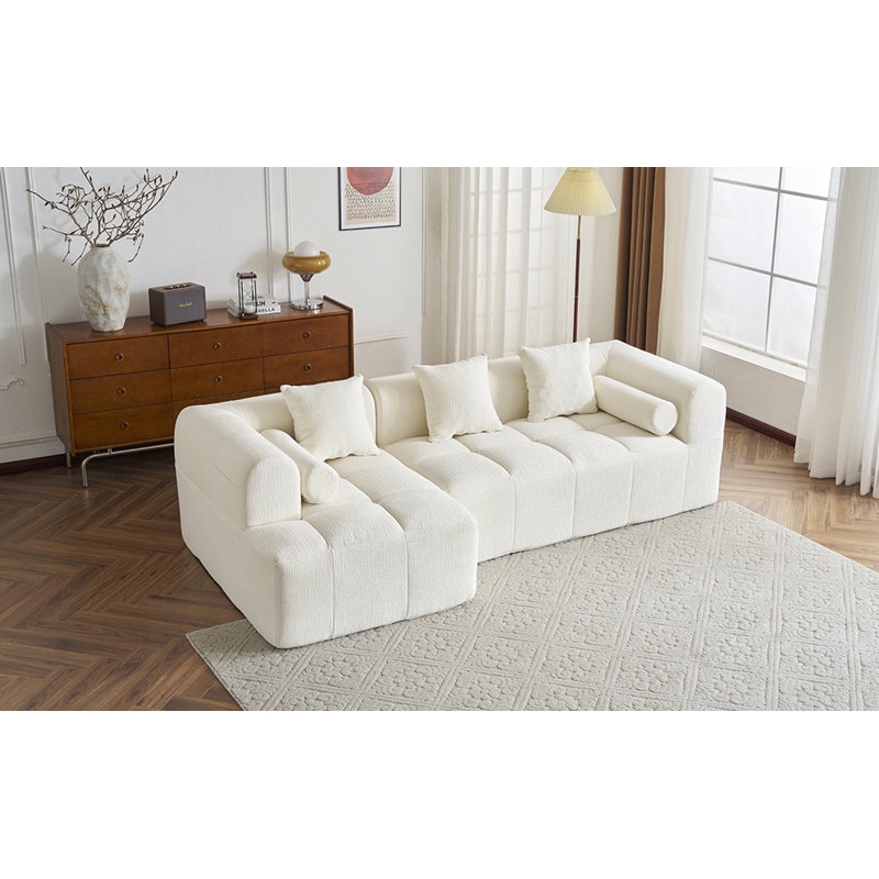 Canapé modulaire 2 pièces rembourré, Chenille beige