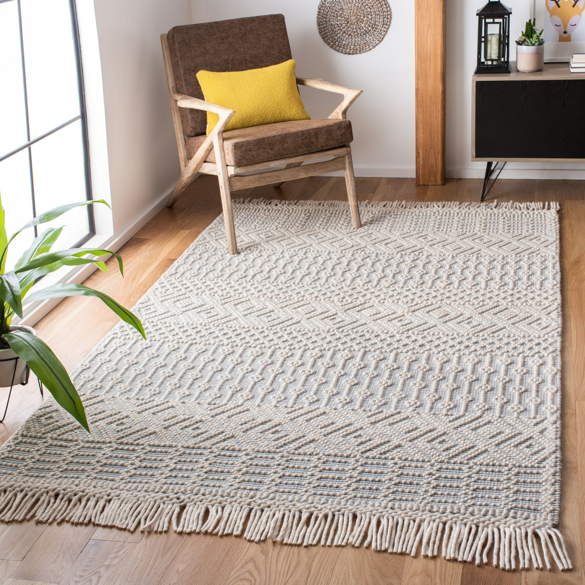 Southwestern Handmade Flatweave Ivory Area Rug Langley Street Rug Size: Rectangle 8' x 10