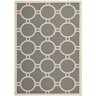 Arneshia Geometric Anthracite/Beige Area Rug