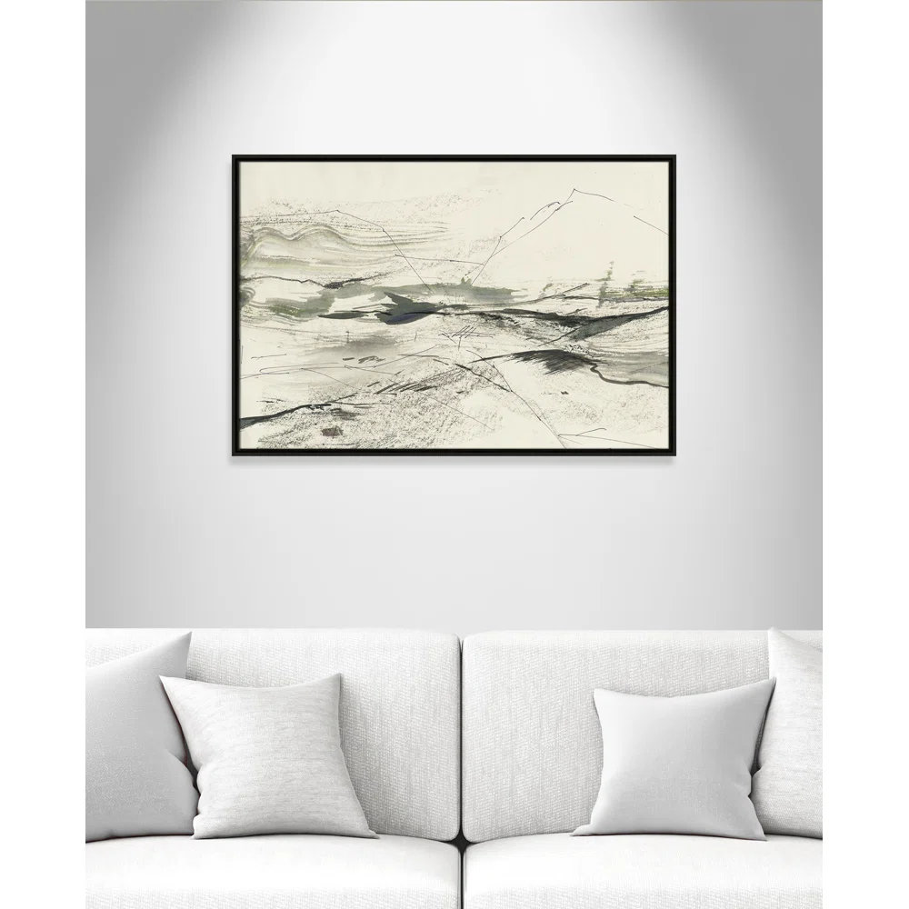 Green Sketches Print by PI Studio, 25.5" H x 37.5" W x 2" D, Espresso Floater Framed, No Mat
