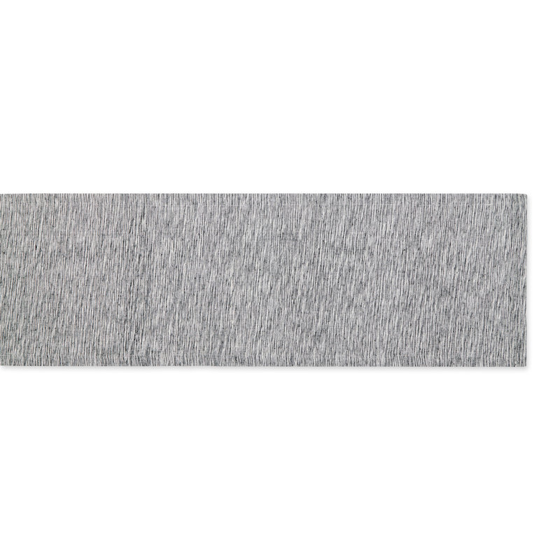 Chemin de table en corde de coton recyclé brun / blanc cassé ton sur ton 14 po x 108 po, 72 po x 14 po, Noir / Blanc cassé
