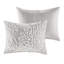 3 pièces. Chenille florale. Très grand / très grand. Gris chaud / blanc. . Comprend 2 taies décoratives. Faible entretien de la chambre à coucher 1 style Shabby Chic. Rides - option-119104968-119104967
