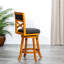 Tabouret de comptoir naturel 24 po avec siège pivotant et tissu gris anthracite-1338486308-1338486310