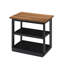 Table basse et table de bout 3 pièces Dany, tablette inférieure, plateau brun et base noire Dany