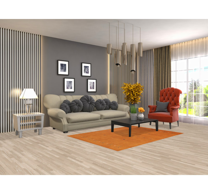 Tapis orange tribal orange Gabbeh 6