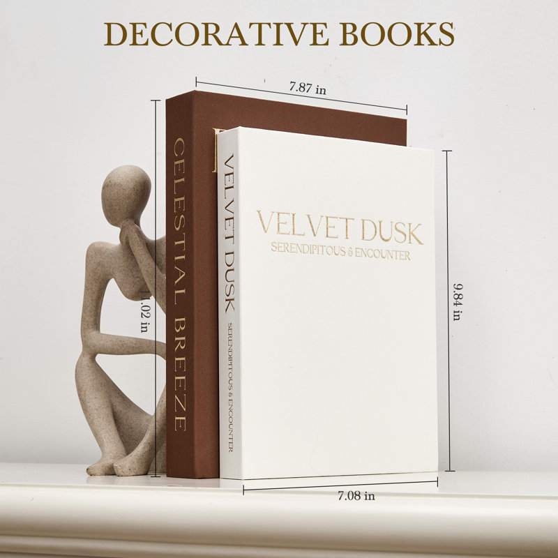 Lot de 4 boîtes de rangement magnétiques en lin pour livres – Organiseur décoratif – Carton gris résistant, accents blanc café, gain de place pour le salon, les étagères et le bureau – Lot de 2 (café et blanc cassé)
