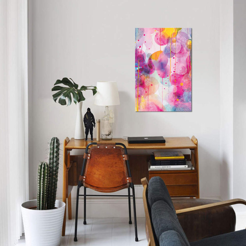 « notre danse colorée », reproduction d’impression sur toile, H 12 po x l 8 po x P 0,75 po, Toile tendue, Pas de tapis