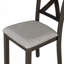 Ensemble de 6 tables de salle à manger en bois, 4 chaises en tissu et banc-964349921