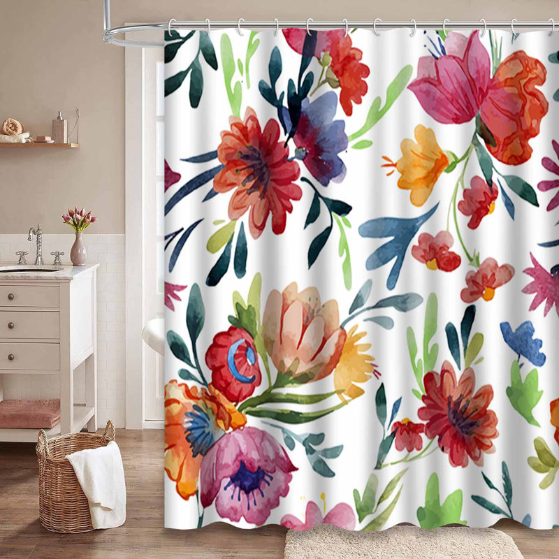 Rideau de douche avec 12 crochets, L 72 po x l 84 po