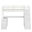 Lit mezzanine avec tiroirs, tablettes et bureau-533207087