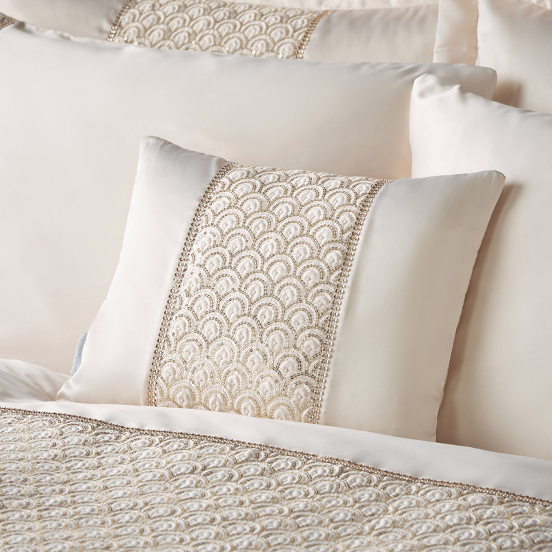Deco Sequin Cushion, Gold Geometric