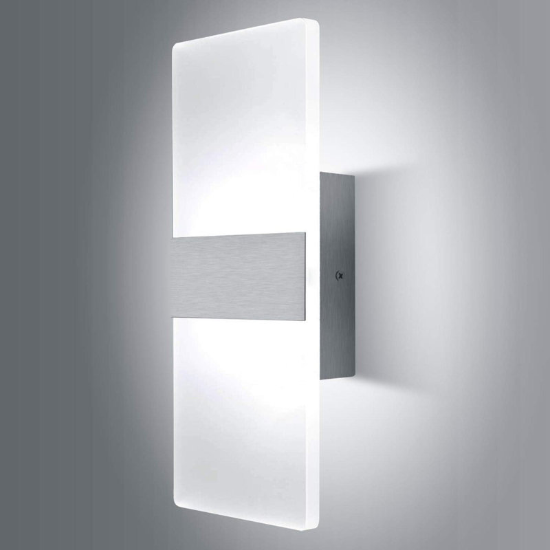 Applique murale moderne à DEL en acrylique à intensité variable pour couloir de chambre à coucher, blanc froid, HS521-1