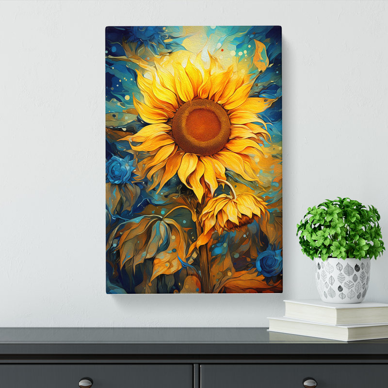 Sunflower Futurism No.3 - No Frame Print, 76cm H x 50cm W x 3cm D