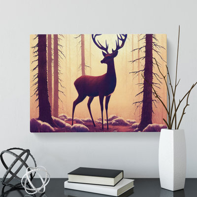 Elegant Stag Deer - Wrapped Canvas