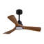 Hot Ventilateur de plafond noir moderne de 42 pouces avec lumière 3 pales ABS Moteur à courant continu réversible à télécommande avec DEL à intensité variable