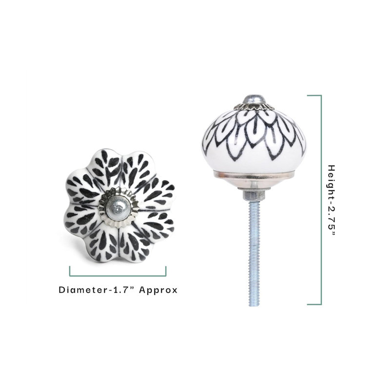 Pack Of 25Ceramic Drawer Knobs,Resist Corrosion,Durability,Black And White