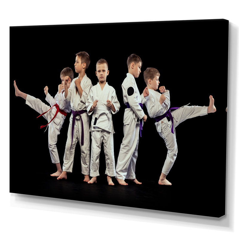 Karaté enfants sur toile, Toile tendue, H 30 po x l 40 po x P 1,5 po